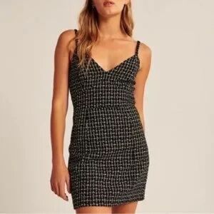 Abercrombie & Fitch Tweed Black and White Women's Dress Size XXS